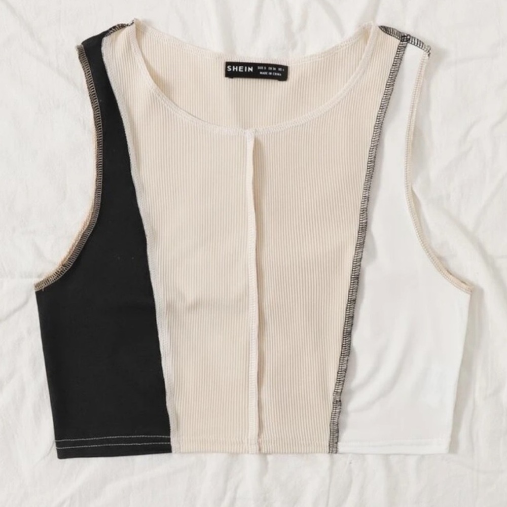 SHEIN colorblock crop top